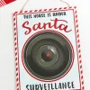 16" x 12" White With Peppermint Trim Santa Surveillance Sign