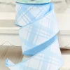 2.5" x 10 Yard Blue & White Plaid Ribbon
