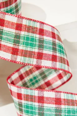 2.5" x 10 Yard Christmas Plaid Ribbon