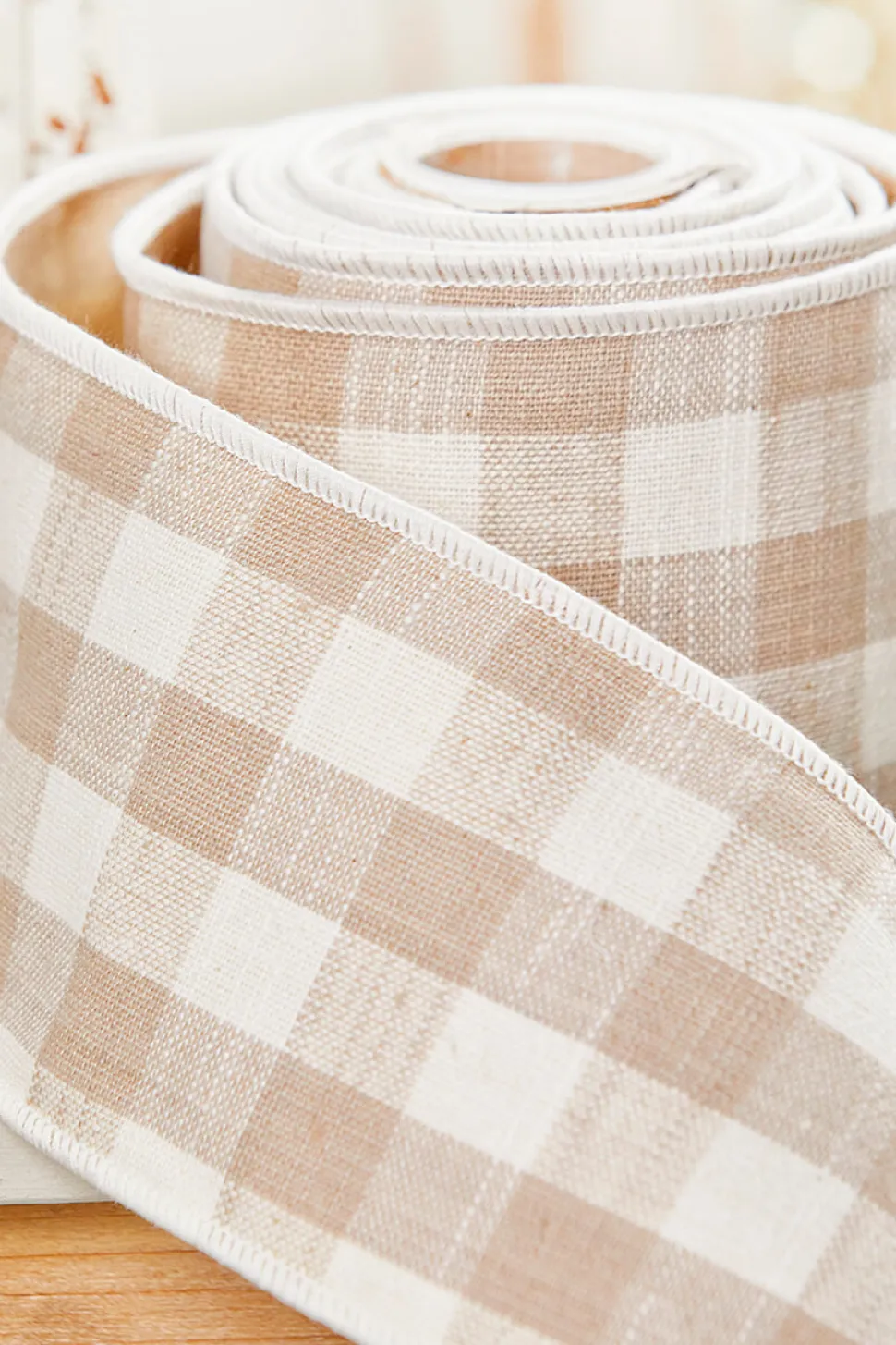 4" x 5 Yard Cotton Checks Tafetta Ribbon