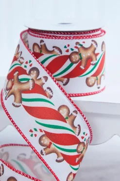 2.5" x 10 Yard Gingerbread Man Wired Ribbon