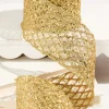 4" x 10 Yard Gold Mesh Wired Ribbon