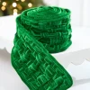 5" x 3 Yard Green Velvet Braided Ribbon