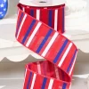 2.5" x 10 Yard Horizontal Stripe Red, White & Blue Ribbon