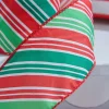 2.5" x 10 Yard Red/Green Diagonal Stripe Wired Ribbon
