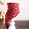2.5” x 10 Yard Red Patterned Holiday Ribbon